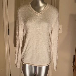 Fluffy white sweater